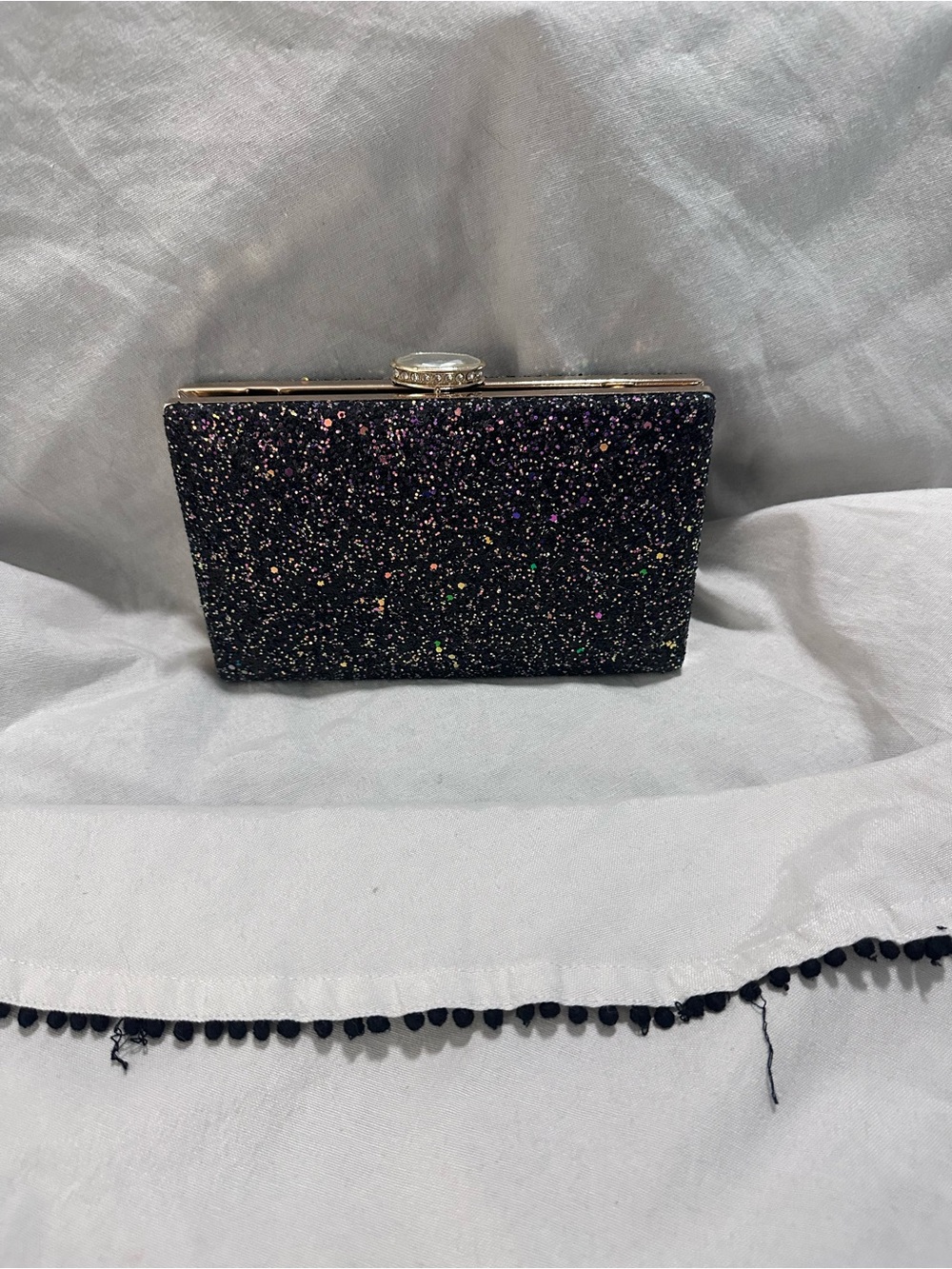 Sparkle Evening Clutch in Black Glitter